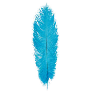 Chaks Struisvogelveer/sierveer - turquoise - 55-60 cm - decoratie/hobbymateriaal - Verkleedveren