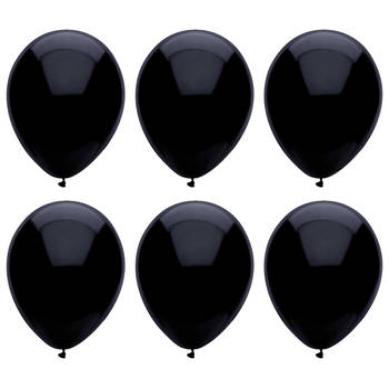 Ballonnen verjaardag/thema feest - 300x stuks - zwart - 29 cm - Ballonnen