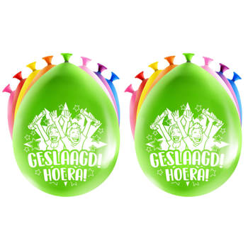 16x stuks geslaagd/afstudeer feest ballonnen - diverse kleuren - latex - ca 30 cm - Ballonnen