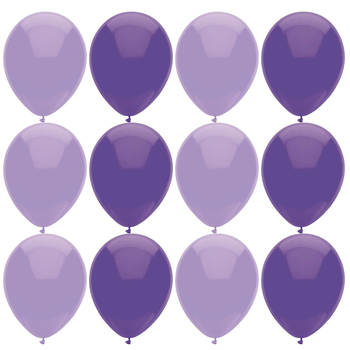 Ballonnen verjaardag/thema feest - 200x stuks - lila/paars - Ballonnen