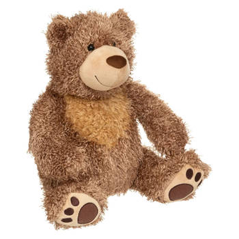 Atmosphera Knuffeldier Beer Yogi - zachte pluche stof - wilde dieren knuffels - bruin - 45cm - Knuffelberen