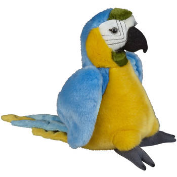 Pluche knuffel dieren blauwe Macaw papegaai vogel van 28 cm - Vogel knuffels