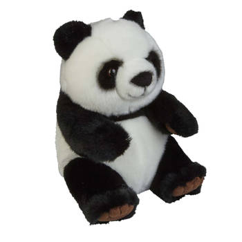 Pluche knuffel dieren zwart/witte panda 28 cm - Knuffeldier