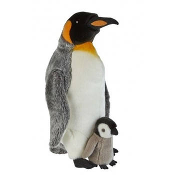 Konings pinguins met baby knuffels 50 cm knuffeldieren - Vogel knuffels