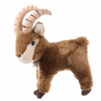 Knuffel steenbok 18 cm bruin - Knuffeldier