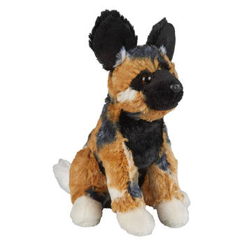 Pluche knuffel dieren Afrikaanse wilde Hond 18 cm - Knuffeldier