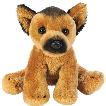 Suki Gifts pluche knuffeldier hond - Herdershond - 13 cm - Honden - Knuffel huisdieren