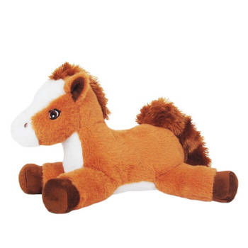 Knuffeldier Paard Merry - zachte pluche stof - dieren knuffels - lichtbruin - 30 cm - Knuffel boederijdieren