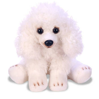 Witte Poedel knuffel 12 cm - Knuffel huisdieren