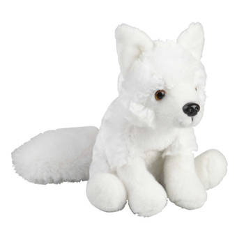 Ravensden Pluche knuffel dier Artic Pool wolf - wit - 18 cm - Wolven knuffelbeesten - Knuffeldier