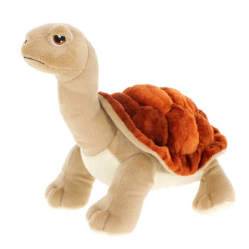 Keel Toys pluche Land schildpad knuffeldier - bruin/beige - lopend - 25 cm - Knuffeldier