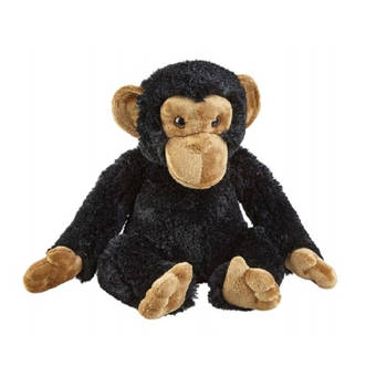 Pluche chimpansee aap/aapje zwart knuffel 30 cm knuffeldieren - Knuffel bosdieren