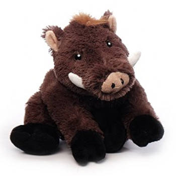 Inware pluche wild zwijn knuffeldier - bruin - staand - 25 cm - Knuffel bosdieren