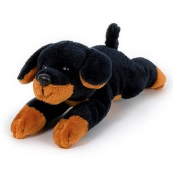 Pluche bruin met zwarte rottweiler knuffels 13 cm knuffeldieren - Knuffel huisdieren