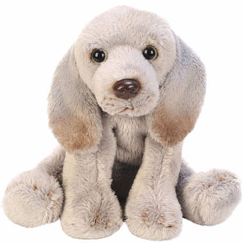 Suki Gifts Pluche Weimaraner knuffeldier hond - grijs - 13 cm - Knuffel huisdieren