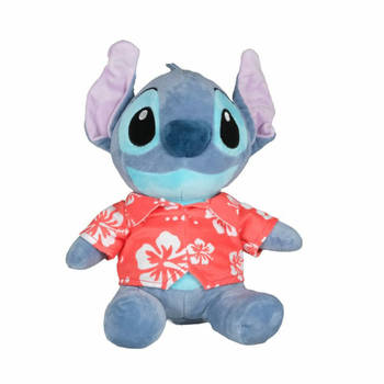 Disney pluche knuffel Stitch - Lilo and Stitch - Hawaii blouse rood - 30 cm - Bekende figuren - Knuffeldier