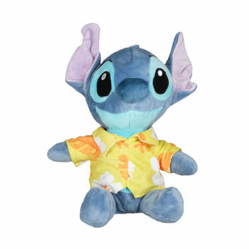 Disney pluche knuffel Stitch - Lilo and Stitch - Hawaii blouse geel - 30 cm - Bekende figuren - Knuffeldier