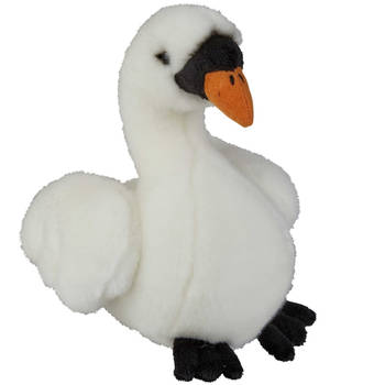 Pluche knuffel dieren Witte Zwaan vogel van 18 cm - Vogel knuffels