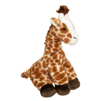 Atmosphera Knuffeldier Giraffe Carmen - zachte pluche stof - wilde dieren knuffels - bruin - 32 cm - Knuffeldier