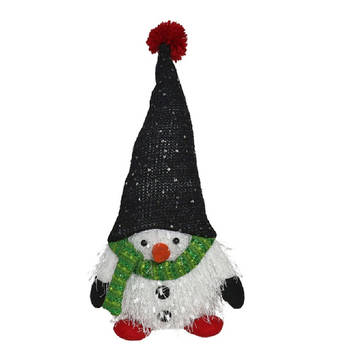 Gerimport Pluche kerst gnome - sneeuwpop - H36 cm - decoratie pop - Kerstman pop