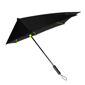 Windproof storm paraplu 100 cm zwart/lime groen - Paraplu's