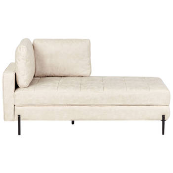 Beliani REBAIS - Chaise longue-Beige-Kunstleer