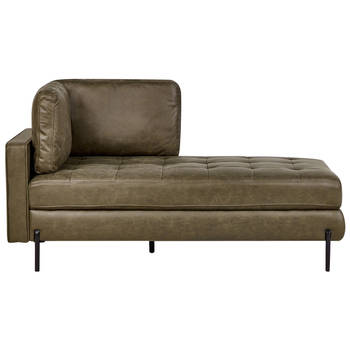 Beliani REBAIS - Chaise longue-Groen-Kunstleer