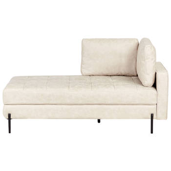 Beliani REBAIS - Chaise longue-Beige-Kunstleer