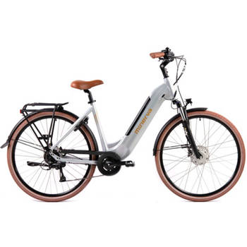 Minerva Elektrische Stadsfiets E-Power 28 Inch 50 cm Dames 8V Hydraulische schijfrem Zilver