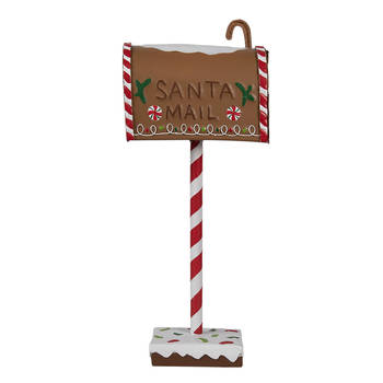 Clayre & Eef Kerstdecoratie Brievenbus 14x8x37 cm Bruin Metaal SANTA MAIL Bruin