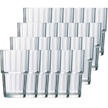 24x Drinkglazen/waterglazen transparant Norvege 270 ml - Drinkglazen