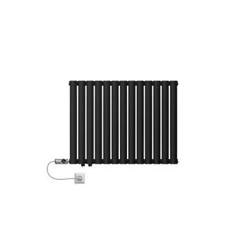 Badkamerradiator Enkellaags Horizontaal 600x780 mm Antraciet met zijaansluiting LuxeBath