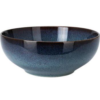 OTIX Saladeschaal - Diep Serveerbord - Schaal - Blauw - 25cm - Aardewerk - EBONY