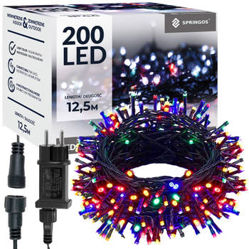 Springos Kerstverlichting 10 m 200 LED Multicolor