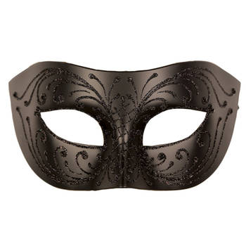 Venetiaans oogmasker - zwart voor volwassenen - Carnaval verkleed maskers - Verkleedmaskers