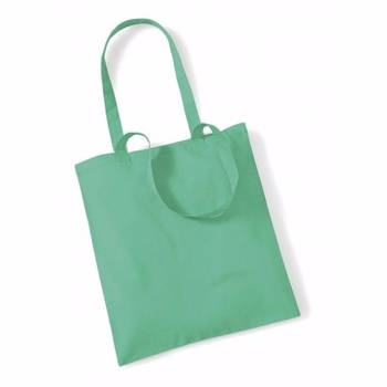 10x Katoenen boodschappentasjes mint groen 10 liter - Shoppers