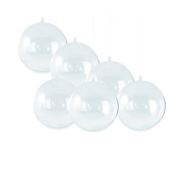 Gerimport Open kerstballen om te vullen - 6x st - D5 cm - transparant - Kerstbal