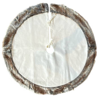 Luxe Ronde kerstboomrok - Kerstboomkleed - Boomdeken - Wit - 90 x 90 cm