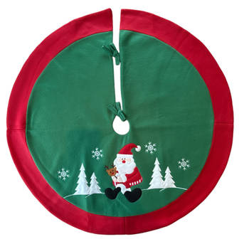 Luxe Ronde kerstboomrok - Kerstboomkleed - Boomdeken - Kerstman - 90 x 90 cm