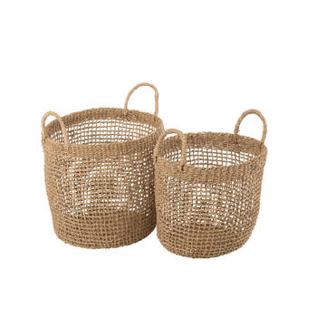 J-line - Set Van 2 Manden Oasis Zeegras Naturel - 38x38x51cm