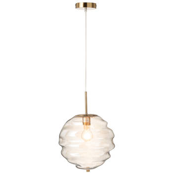 J-line - Hanglamp Glas Licht Cognac - 30x30x34cm