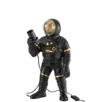 J-line - Tafellamp Astronaut Poly Zwart/goud - 23x22x47cm