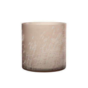 J-line - Windlicht Gras Glas Beige X-large - 25x25x25cm