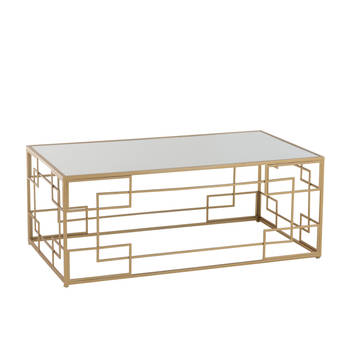 J-line - Salontafel Lijnen Metaal/glas Goud - 120x66x47.5cm