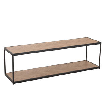 J-line - Salontafel Zigzag Rechthoek Hout/metaal Naturel/zwart - 150x40x44.5cm