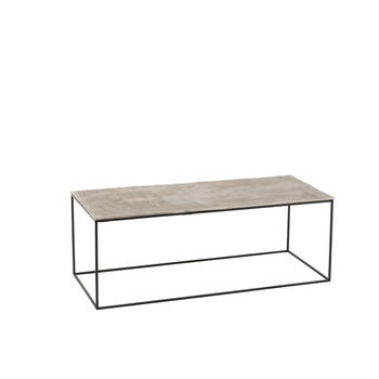 J-line - Salontafel Rechthoek Aluminium/ijzer Zilver/zwart - 110x49x41cm