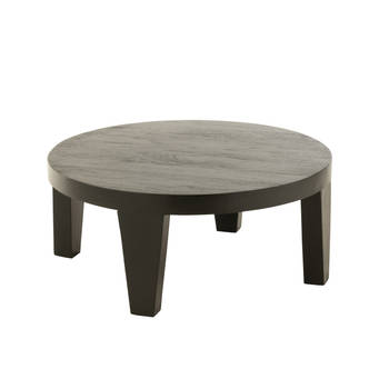 J-line - Salontafel Rond Mango Hout Matte Zwart - 80x80x34cm