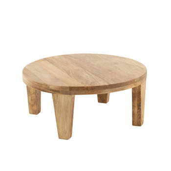 J-line - Salontafel Rond Mango Hout Naturel - 80x80x34cm