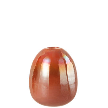 J-line - Vaas Bol Glas Rood Medium - 18.5x15.5x18cm