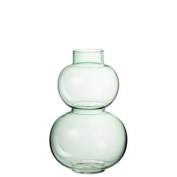 J-line - Vaas Bol Glas Groen Small - 19x19x28.5cm